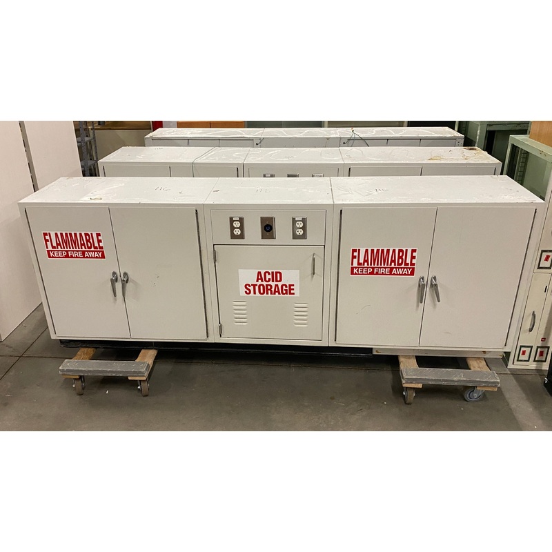 Flammable Substance Storage Container 3 Cabinets w/ 120 v Plug In