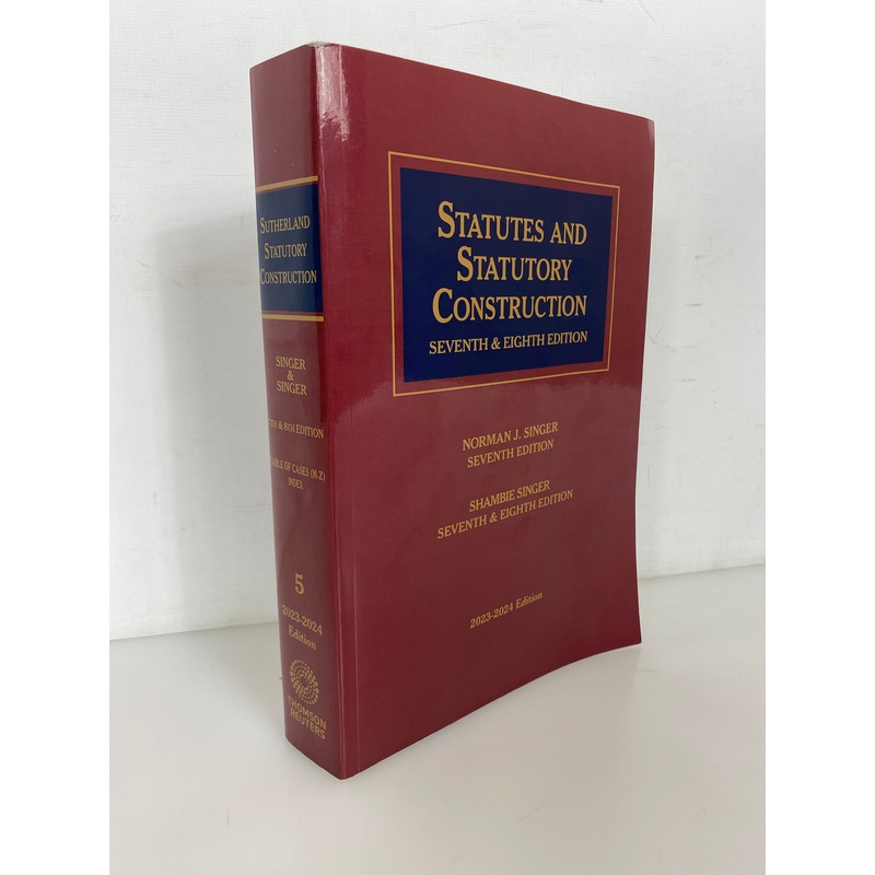 Statutes & Statutory Construction 7th & 8th Edition Volume 5 2023 SC