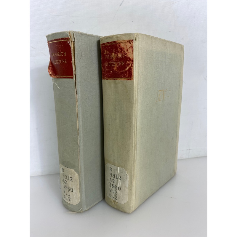 Vols I & III Friedrich Nietzsche Works in 3 Volumes in German 1960 Ex-Library