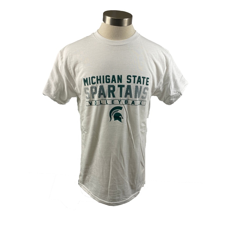 White MSU Spartan Volleyball Short Sleeve T-Shirt Unisex Size M