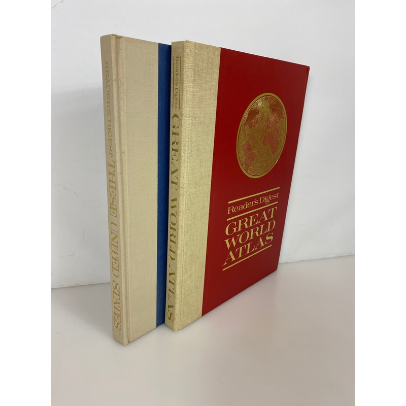 2 Vintage Reader’s Digest: Great World Atlas/These United States 1963-68 HC