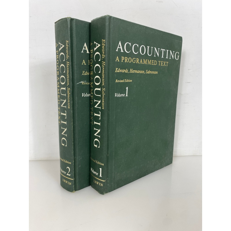 2 Vols: Accounting A Programmed Text 1 & 2 by Edwards 1972-73 Vintage HC