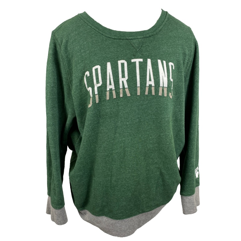Green Michigan State Crewneck Sweatshirts Unisex Size L