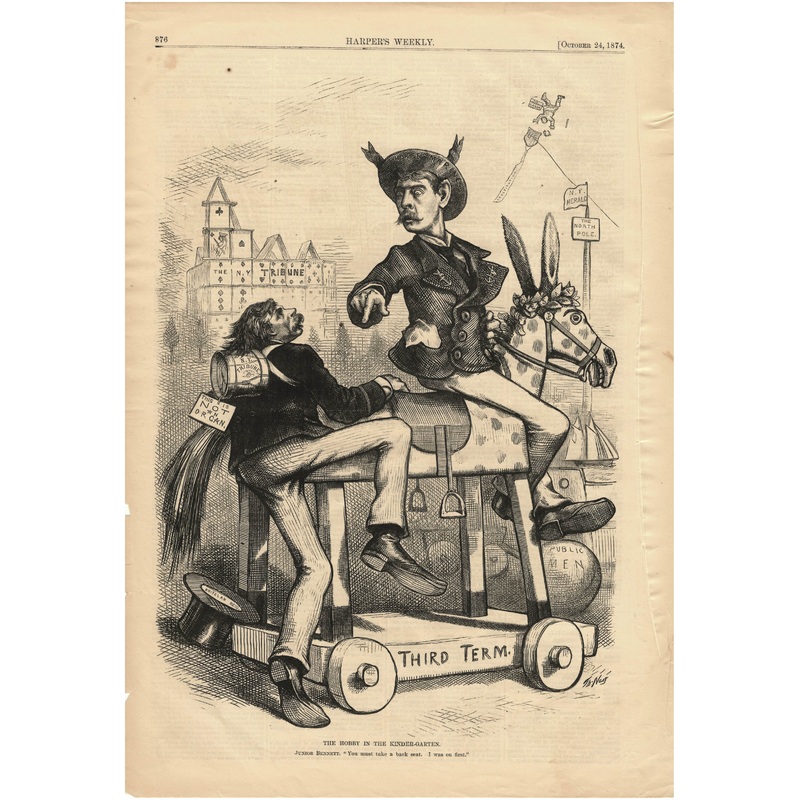 Harper’s Weekly October 24, 1874 The Hobby In The Kinder-Garten Ad Print