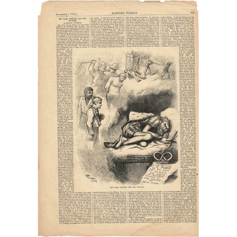 Harper’s Weekly September 7, 1872 Mr. Carl Schurz And His Victims Ad Print