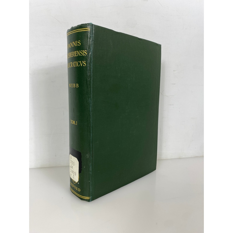 Ioannis Saresberiensis Book 8 (in Latin) by Clemens Webb 1909 Ex-Library HC