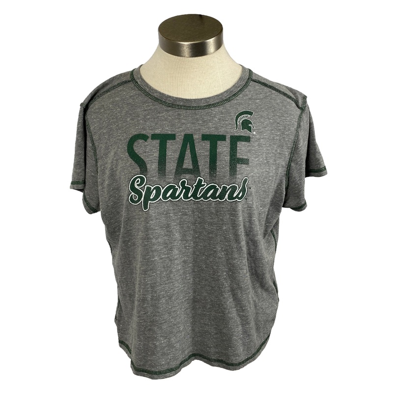 Michigan State University Gray State Spartans Cropped T-Shirt Women’s Size XL