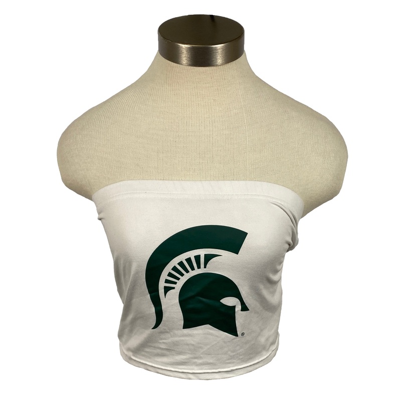 Michigan State University White Spartan Helmet Tube Top Women’s Size L