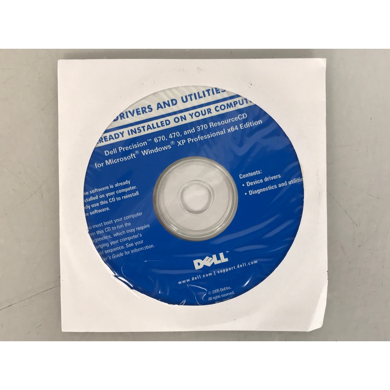 Dell Drivers And Utilities For Windows XP Professional x64 Edition Software Disc Media
