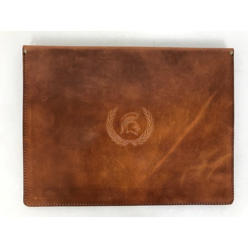 Leather Spartan Head Document Case