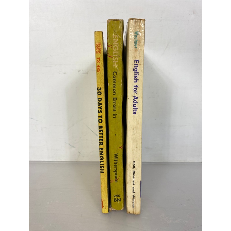 Lot of 3 English Study Books for Adults 1956-1966 SC