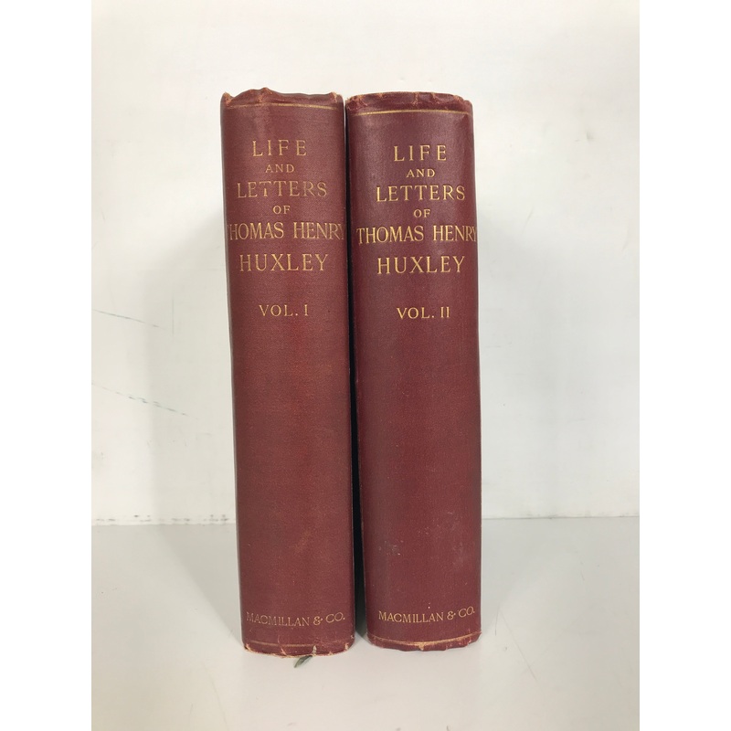 2 Vol Set: Life & Letters of Thomas Henry Huxley by His Son 1900 1st Ed HC