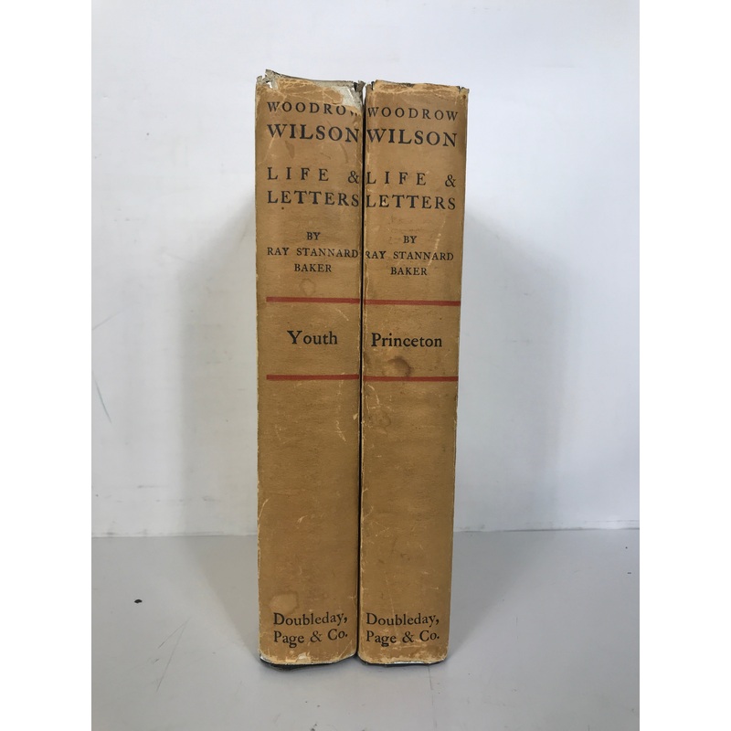 2 Vols: Woodrow Wilson Life & Letters Baker 1927 1st Ed HCDJ