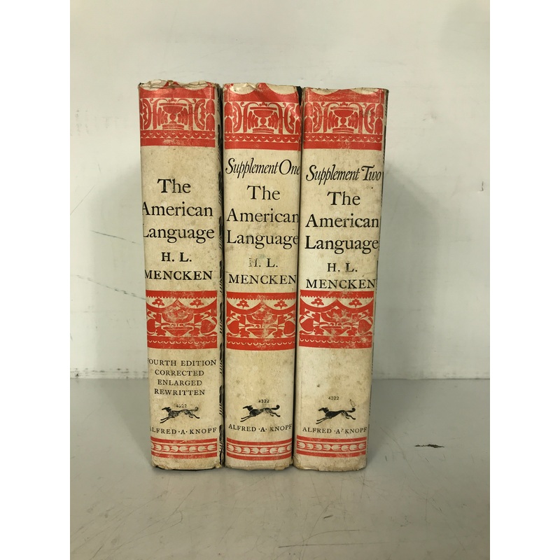 3 Volume Set The American Language by H.L. Mencken 1962 HC DJ