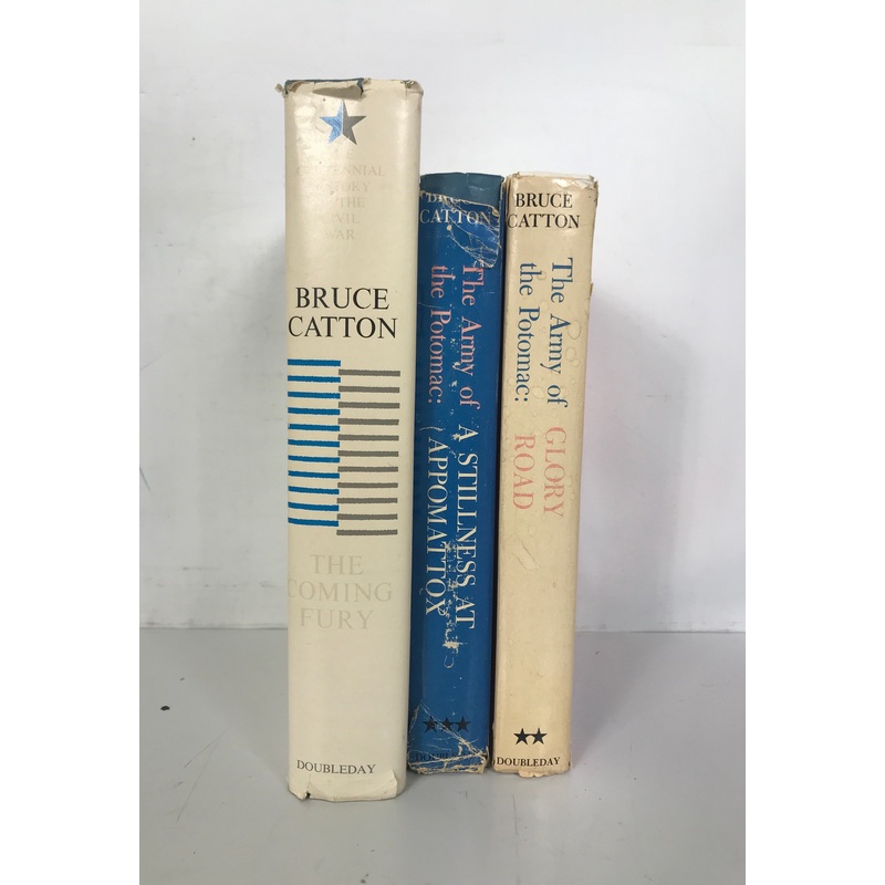 Lot of 3 Bruce Catton The Coming Fury (1st)/Appomattox, Glory Road BCE HCDJ