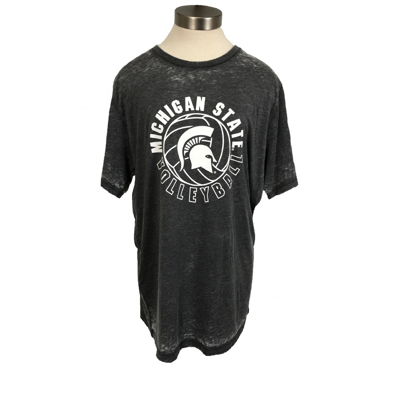 New Gray Distressed MSU Volleyball T-Shirt Women’s Size Large