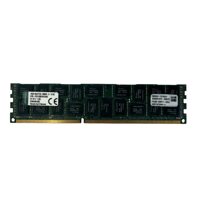 16GB 4Rx8 PC3L 10600R-9-13-H0 DDR3 1333MHz Server Registered Memory