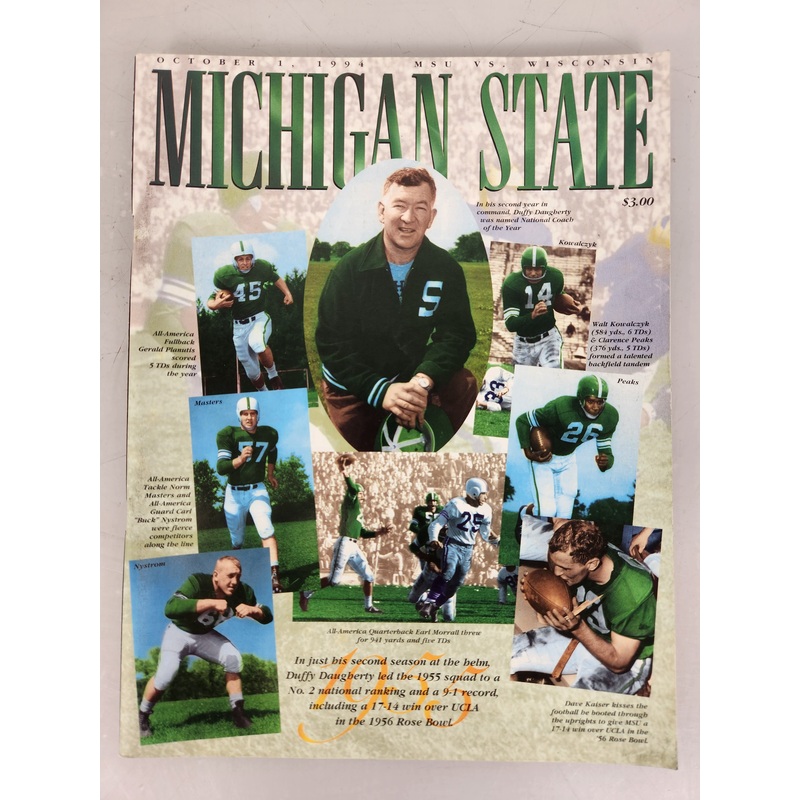 1994 Michigan State vs Wisconsin Football Program