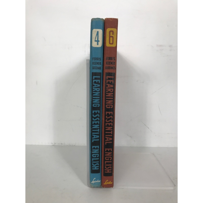2 Vols Learning Essential English 4 & 6 1944 Vintage HC Textbooks
