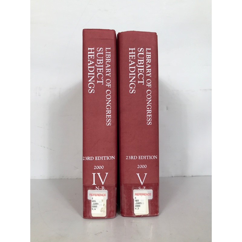 2 Vols: Library of Congress Subject Headings IV/V 23rd Ed Ex-Library