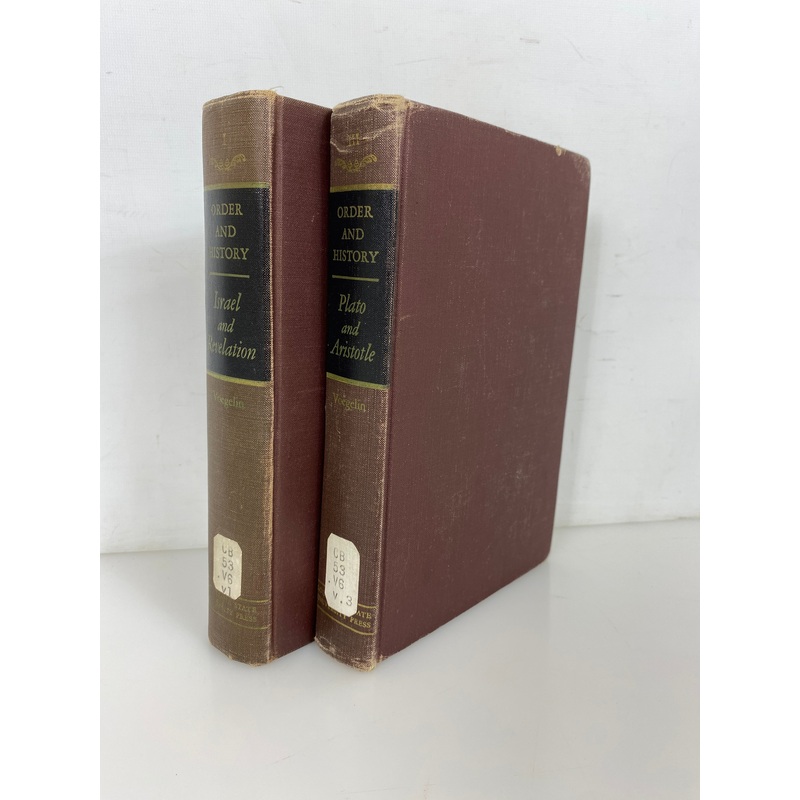 2 Vols: Order & History by Voegelin (I & III) 1956-57 Ex-Library HC