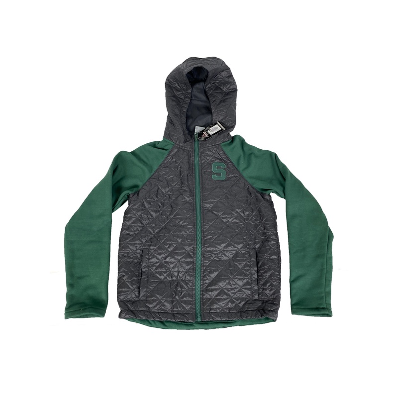 Colosseum Green and Grey Hooded Zip Up Jacket Kid’s Size S *New*