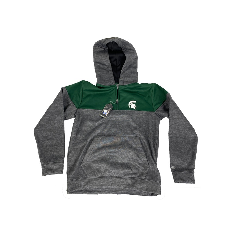 Colosseum Green and Grey Hooded Zipper Sweatshirt Kid’s Size M *New*