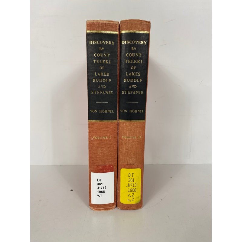 2 Vol Set: Discovery by Count Teleki of Lakes Rudolf & Stefanie 1968 Ex-Library