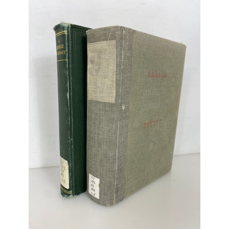 2 Vols: A Carnegie Anthology (1915,limited)/Andrew Carnegie (1970) Ex-Library