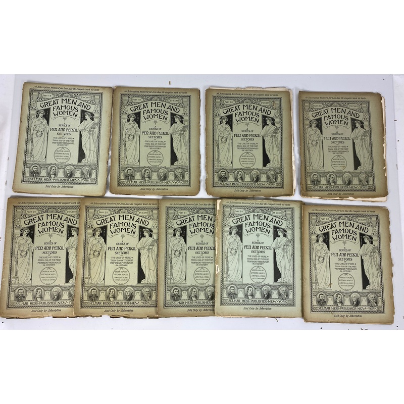 Great Men and Famous Women A Series of Pen and Pencil Sketches Lot of 58, 1900