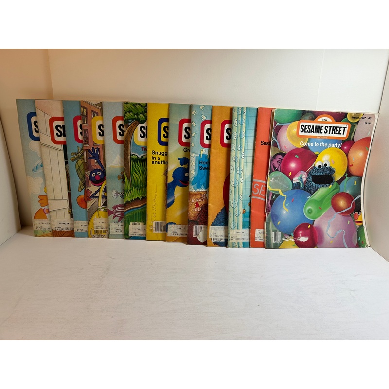 Lot of 13 Vintage Sesame Street Magazines for Kids 1977-1979