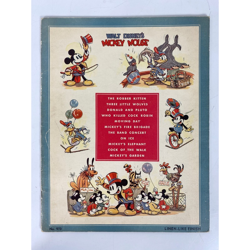 Walt Disney’s Mickey Mouse Linen-Like Finish 1937