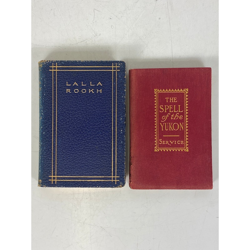 2 Antique Volumes: Lalla Rookh (Moore)/The Spell of the Yukon (Service) c1907