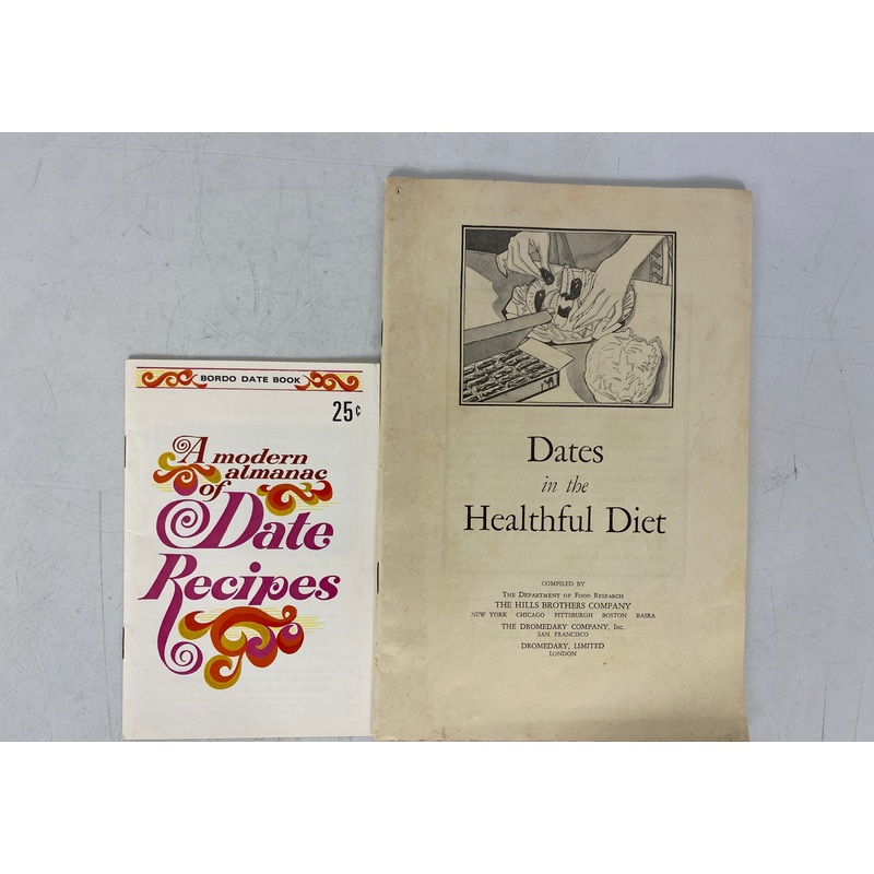 2 Vintage Date Recipe Books: Bordo Date Book (1969)/Hills Brothers Co (1928) SC