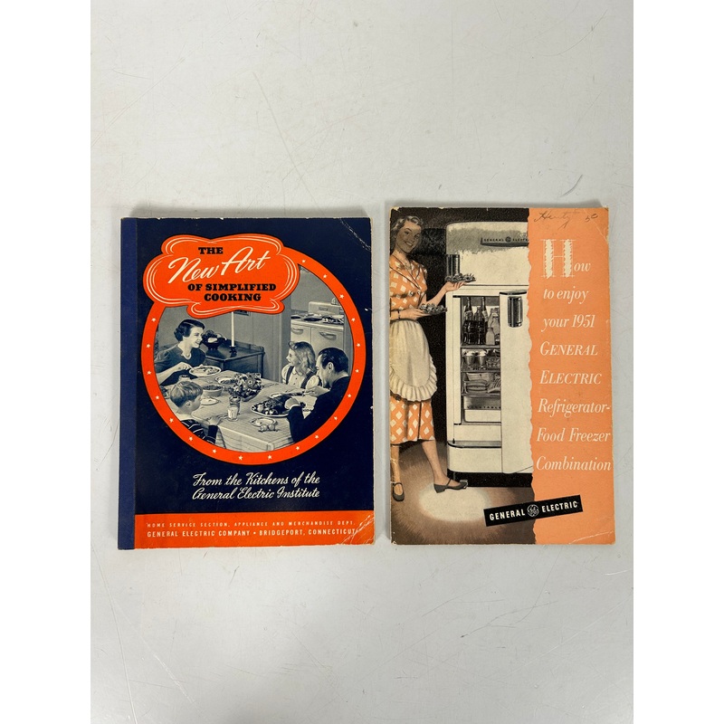 2 Vtg GE Booklets: Your 1951 GE Refrigerator/New Art of Simplified Cooking SC