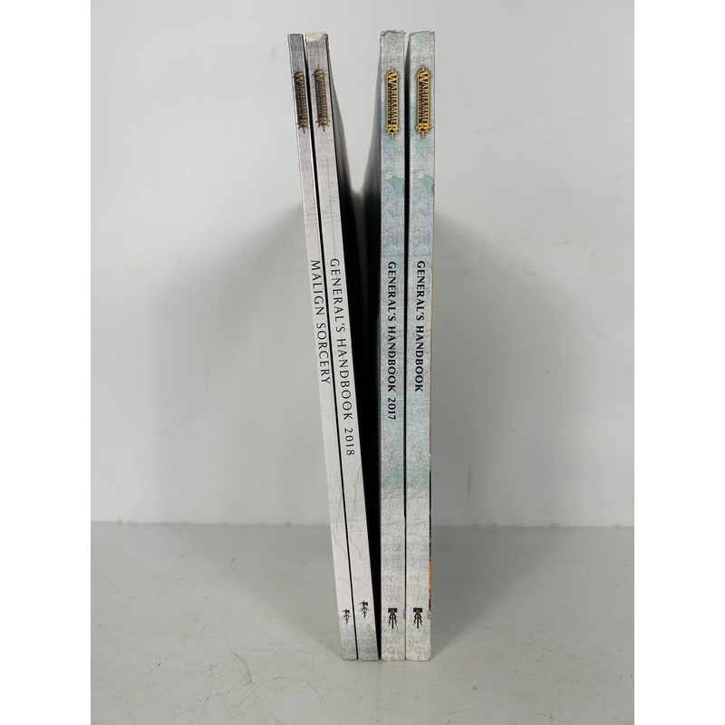 4 Warhammer Age of Sigmar  Handbooks 2016-18 & Malign Sorcery Expansion SC