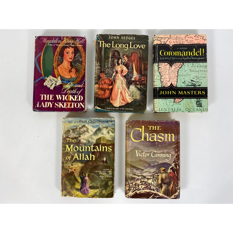 5 Vtg Historical Fic incl Wicked Lady Skelton/The Long Love/Coromandel! HCDJ BCE