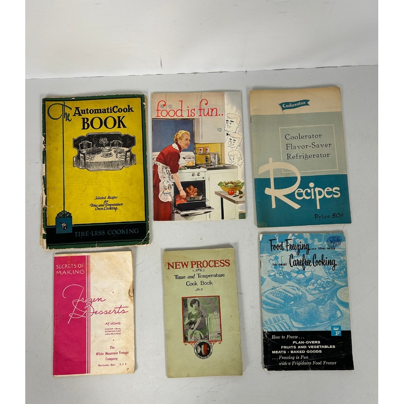 6 Vtg Recipe Booklets from Appliance Companies: Coolerator/Lorain/Robertshaw SC