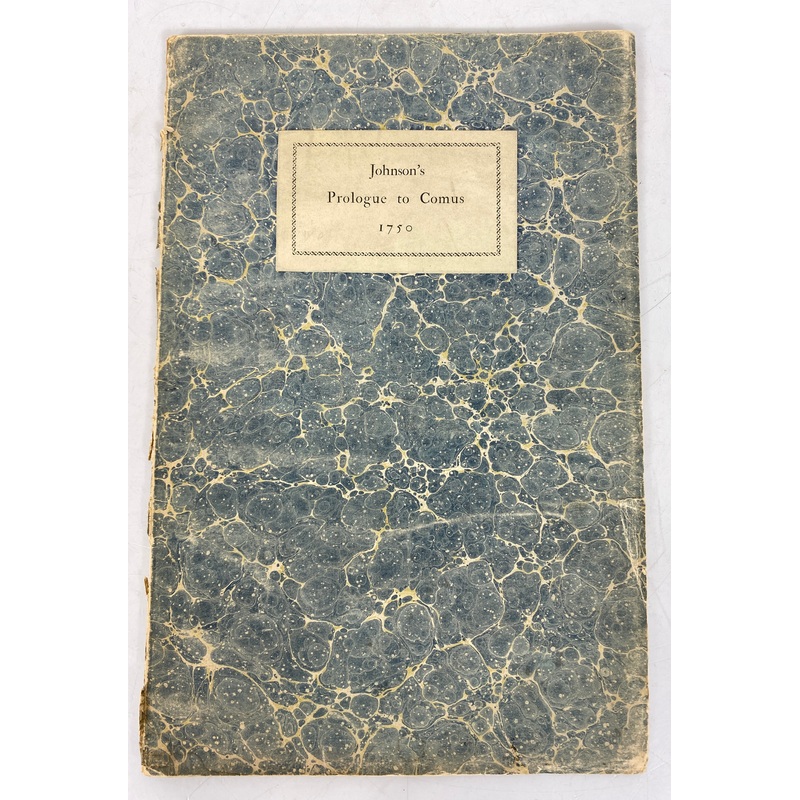 Johnson’s Prologue to Comus 1750 Facsimile Repro 1925