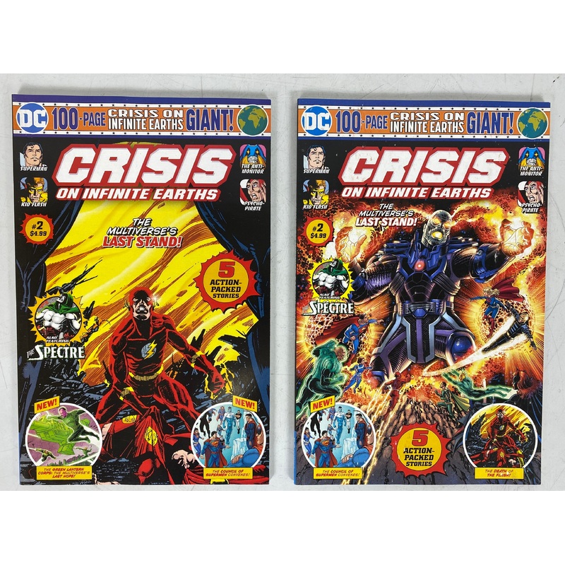 Lot of 2 Crisis on Infinite Earth 100 Page Giant #1-2 Variant Sets