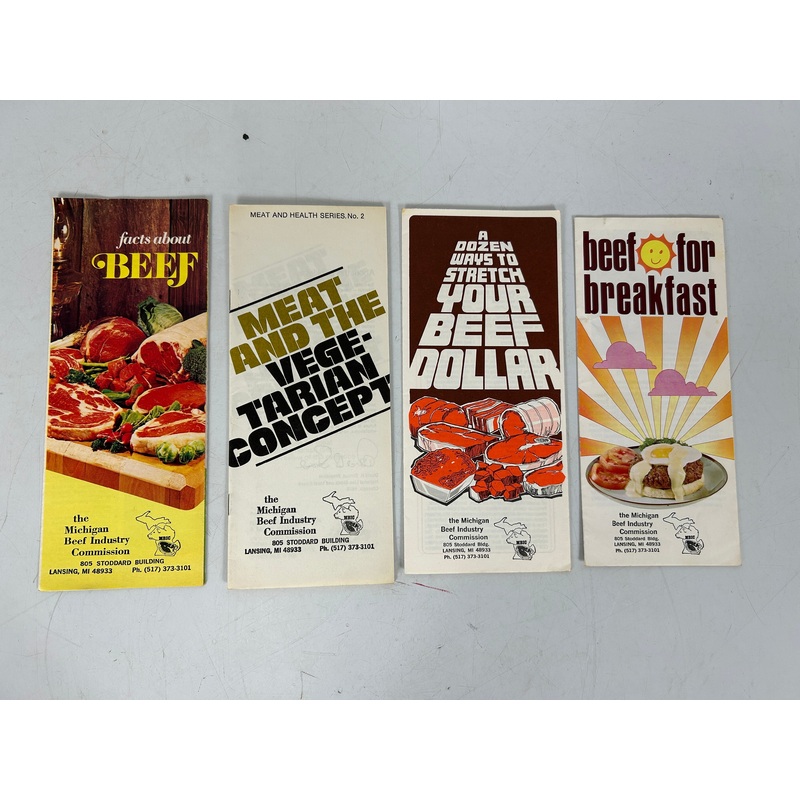 4 Vintage Beef Industry Council Pamphlets/MI Beef Industry Commission 1970s