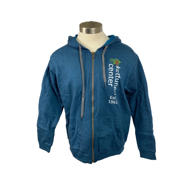 Kettunen Center Blue Pine Cone Zip Up Size Small