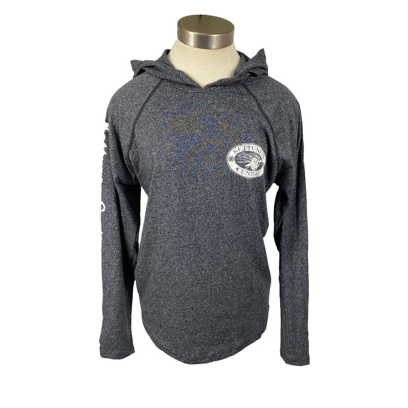 Kettunen Center Dark Gray Pine Cone Long Sleeve Hooded T-Shirt Size Small
