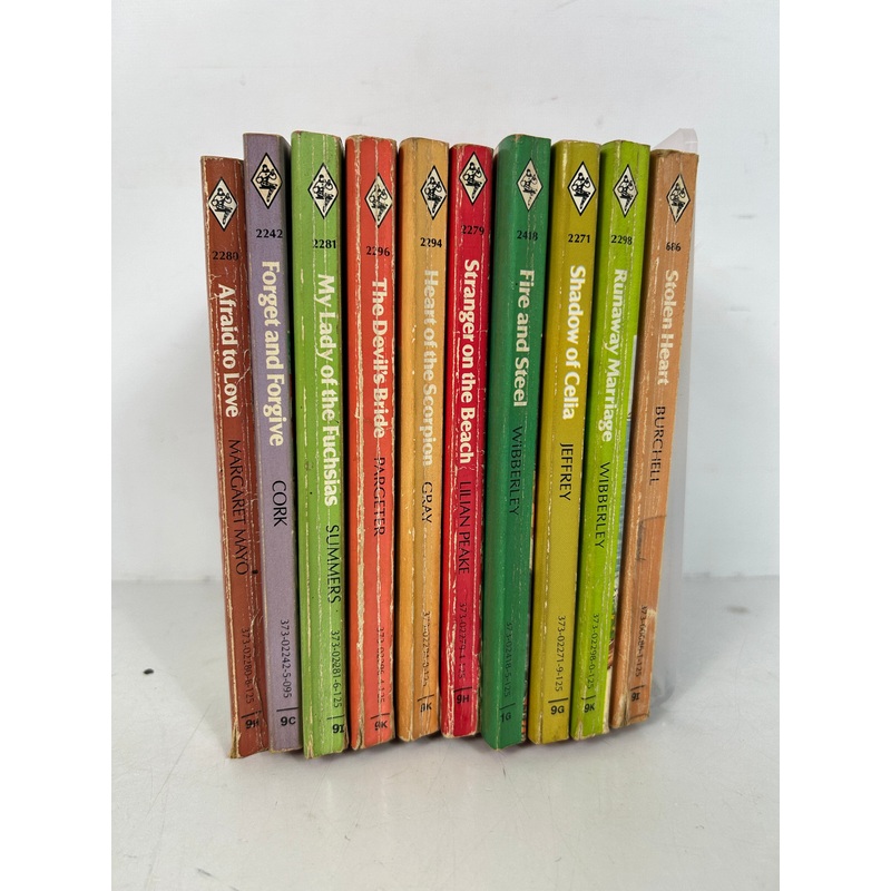 LOT OF 10 Vintage Harlequin Romance Red Edge 1979-81 SC