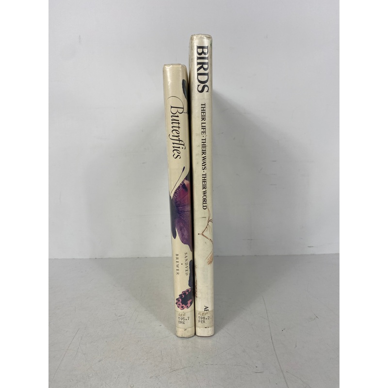 Lot of 2: Butterflies (Sandved)/Birds (Cameron) 1976 Vintage HC DJ Ex-Library