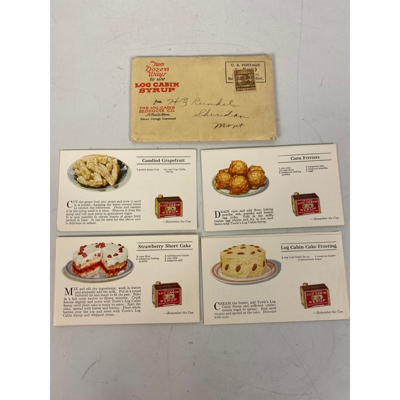 Two Dozen Ways to Use Log Cabin Syrup c1920s 26 Total Cards in Original Envelope