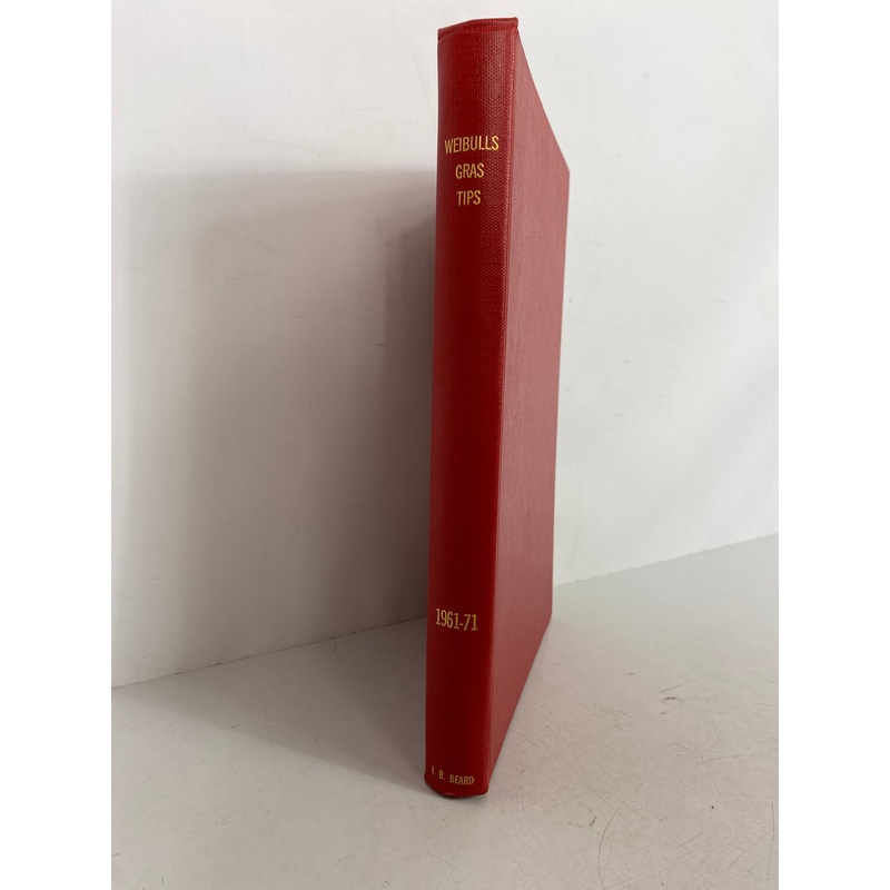Weibull’s Gras Tips (in Swedish) Bound Newsletters 1961-71 HC