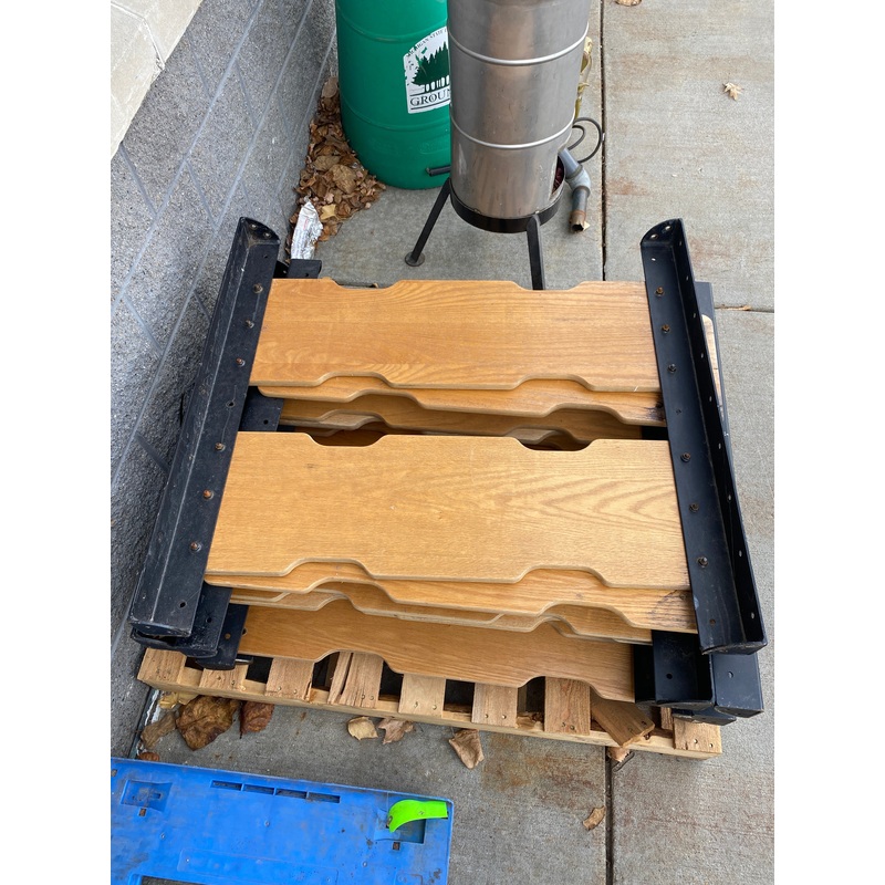 Wood and Metal Bed Rail Headboard