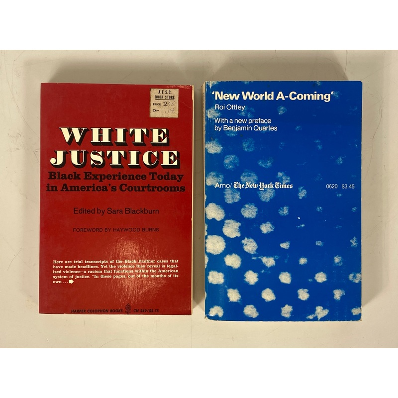 2 Vols: White Justice (Blackburn)/New World A-Coming (Ottley) 1968-71 SC