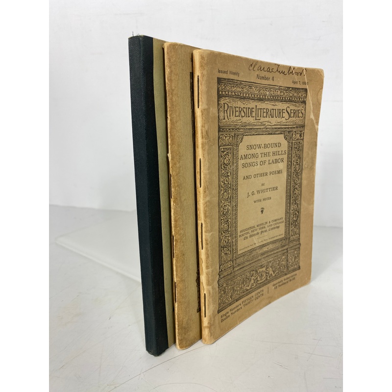 3 Antique Riverside Literature Series: Whittier/Tennyson/Child 1885-1910 SC
